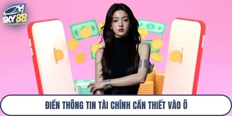 Điền thông tin tài chính cần thiết vào ô